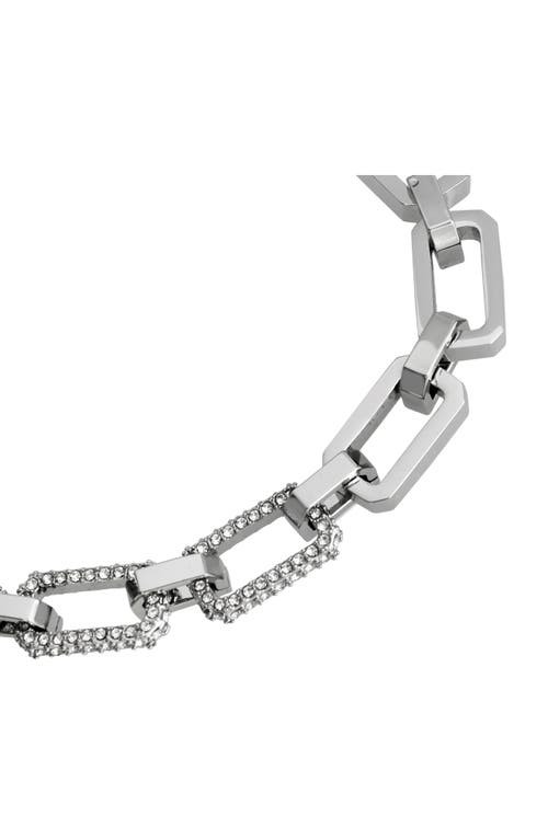 Allsaints Pave Geometric Link Bracelet In Rhodium Plated In Rhodium