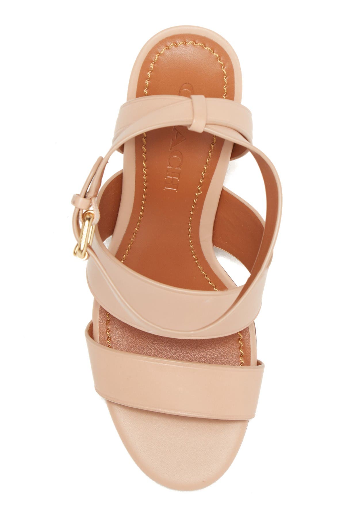 coach kaye leather block heel sandal