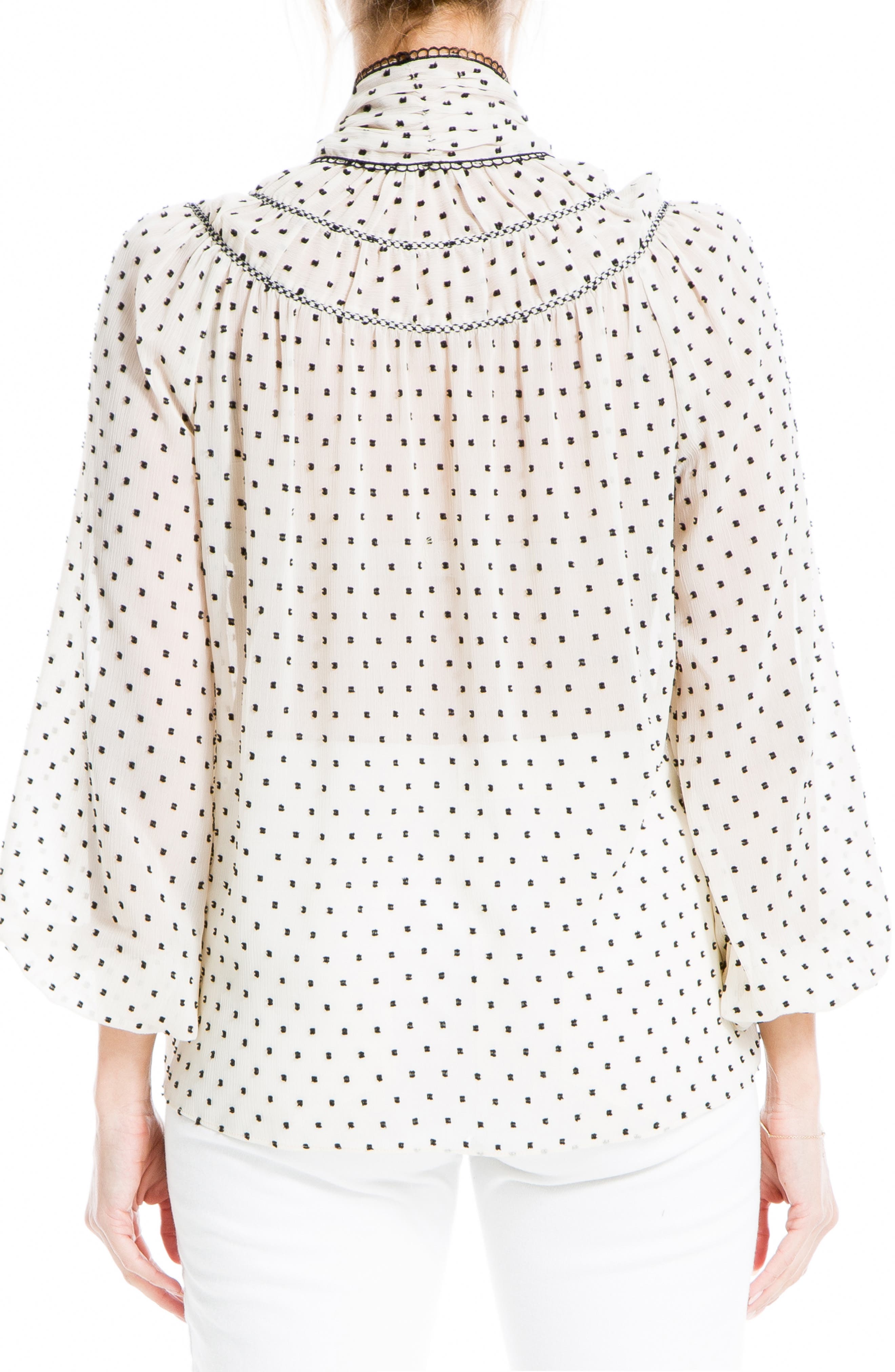 MAXSTUDIO MAX STUDIO Bow Tie Clip Dot Blouse | Nordstromrack