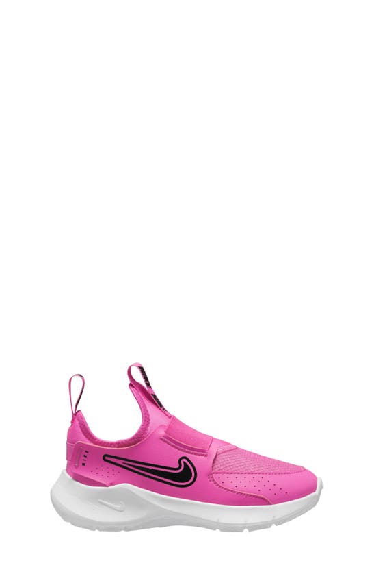 Nike Kids' Flex Runner 3 Slip-on Shoe In Laser Fuchsia/ Black