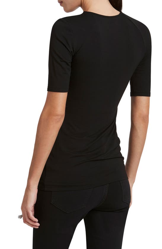 Shop Marcella Tribeca Cold Shoulder Jersey Top In Black