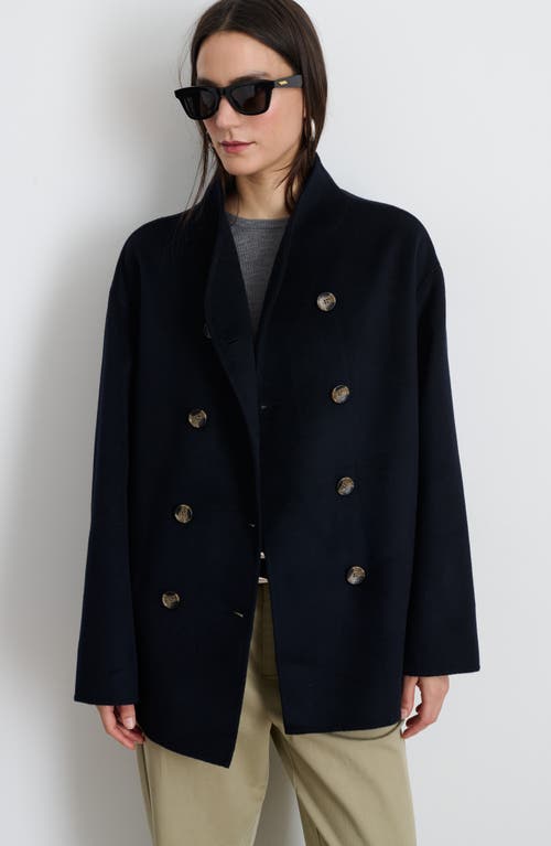 Shop Alex Mill Sophia Wool Blend Coat In Dark Navy