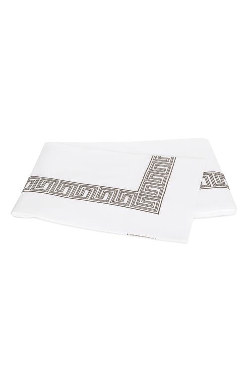 Matouk Ophelia 520 Thread Count Cotton Percale Flat Sheet In Mocha