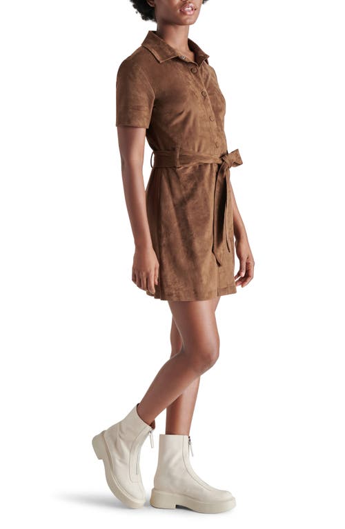 STEVE MADDEN STEVE MADDEN JOLENE FAUX SUEDE MINI SHIRTDRESS 