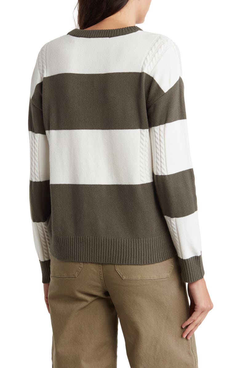 T Tahari Stripe Crewneck Pullover Sweater | Nordstromrack