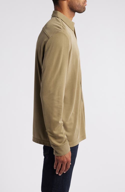 Johnston & Murphy Vintage Wash Bird's Eye Button-up Shirt In Olive
