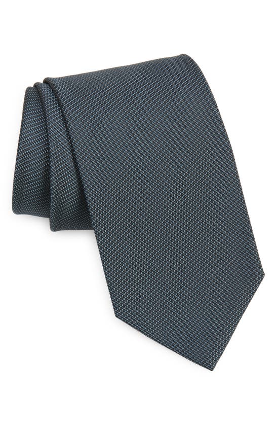 Shop Tom Ford Solid Diagonal Weave Mulberry Silk Tie In Avian Blue