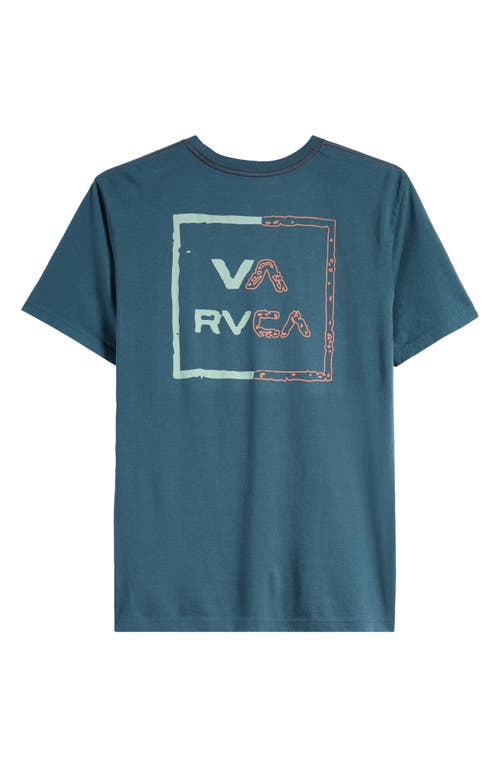 Shop Rvca Va All The Way Cotton Graphic T-shirt In Duck Blue