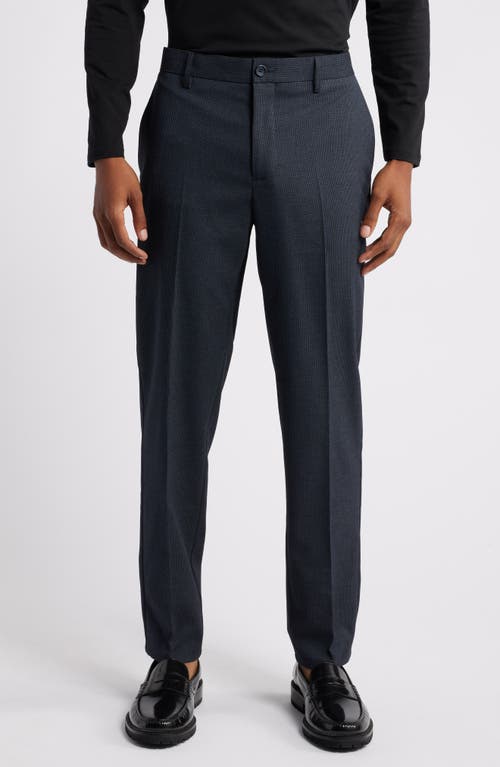 Shop Open Edit Slim Fit Pattern Pants In Navy Birds Eye