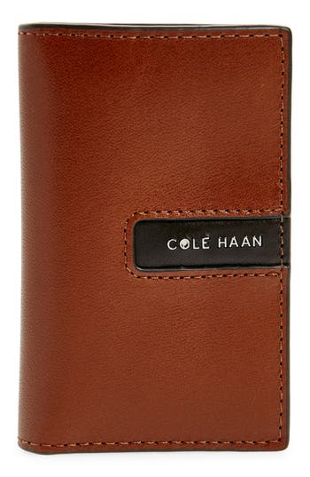 Cole Haan Colorblock Folded Card Case In Tan