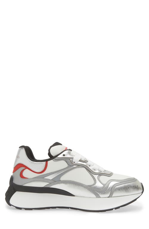 Shop Alexander Mcqueen Sprint Runner Sneaker In Silver/white/black