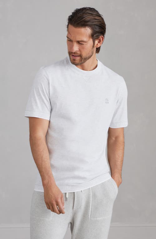 Shop Brunello Cucinelli T-shirt With Faux-layering In Pearl Grey