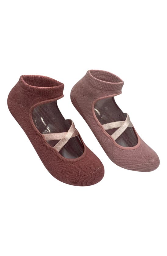 High Heel Jungle Good Pointe Mismatched Cotton Blend Grip Socks In Pink