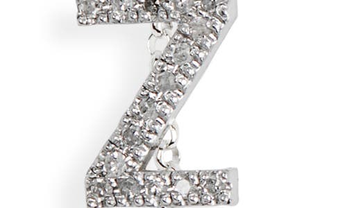 Meshmerise Bezel Diamond Initial Chain Necklace In White-z