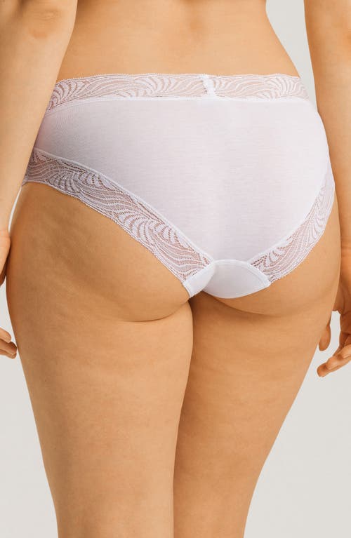 Shop Hanro Cotton Delight Lace Trim High Cut Briefs In White