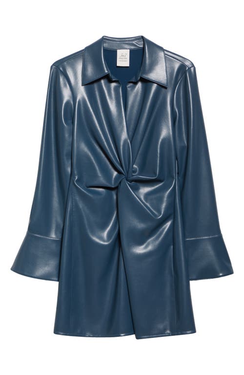 Shop Cinq À Sept Mckenna Long Sleeve Faux Leather Dress In Nightfall