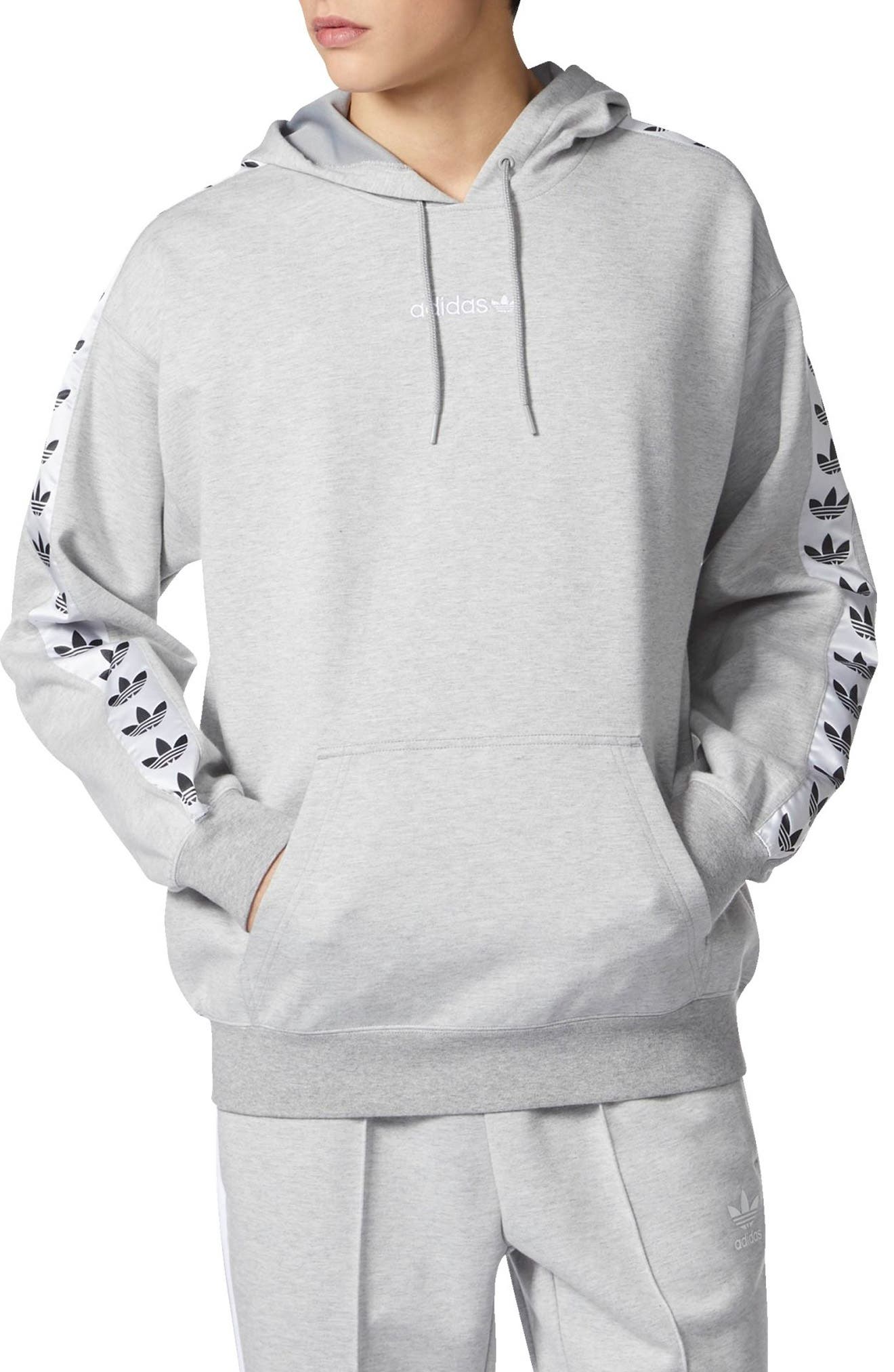 adidas logo tape hoodie