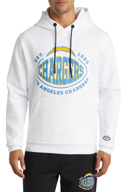BOSS x NFL Touchback Graphic Hoodie in Los Angeles Chargers White at Nordstrom, Size Large