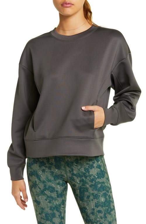zella Luxe Pocket Sweatshirt Grey at Nordstrom,