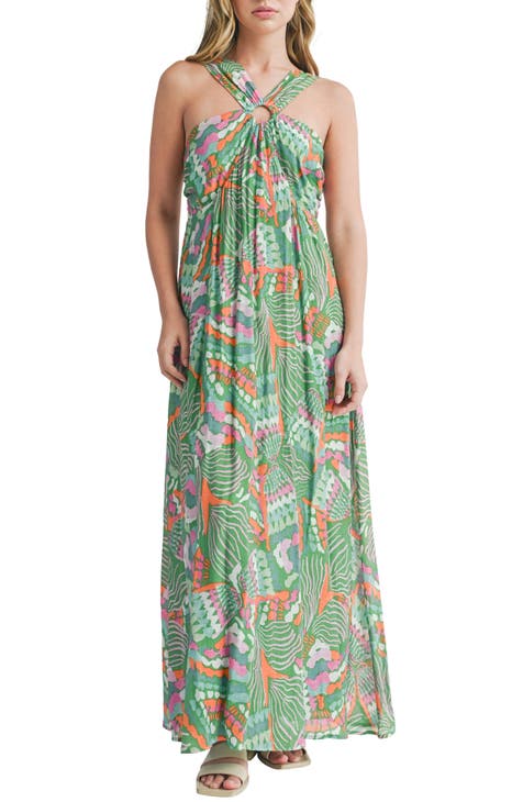 O-Ring Empire Waist Maxi Dress