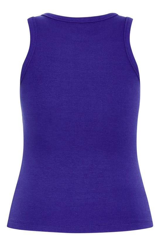 Shop City Chic Talia Rib Tank In Ultra Marine