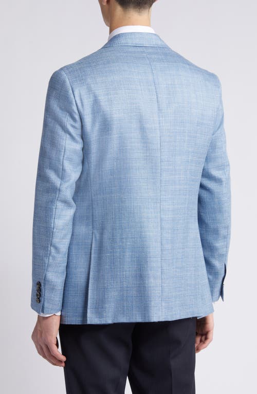 Shop Canali Kei Trim Fit Mélange Wool & Silk Blend Sport Coat In Light Blue