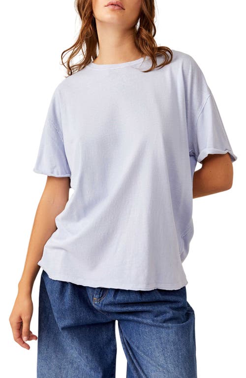 Nina Crewneck Cotton T-Shirt in Chambray Sky