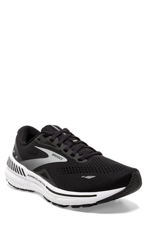 Brooks Adrenaline Gts 23 Running Sneaker In Black/white/silver
