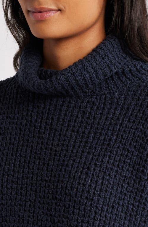 Shop Eileen Fisher Organic Cotton Turtleneck Sweater In Nocturne