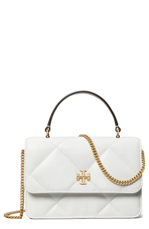 Tory Burch Mini Kira Diamond Quilted Leather Top Handle Bag in Blanc at Nordstrom