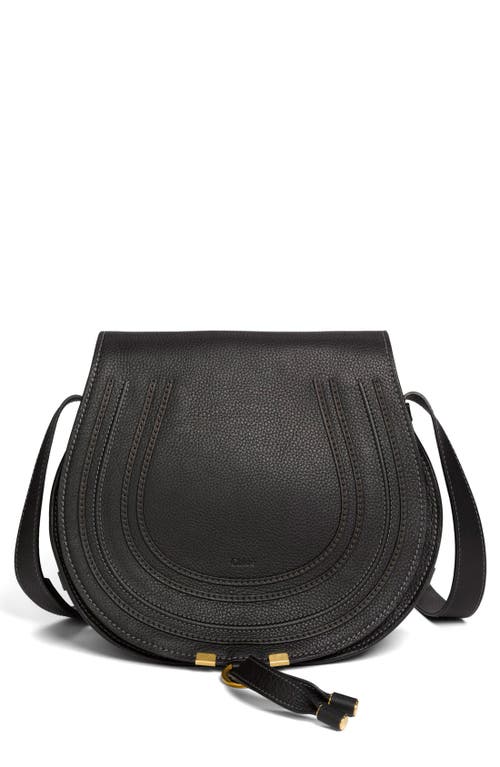 Chloé Medium Marcie Leather Crossbody Bag in Black Gold Hrdwre