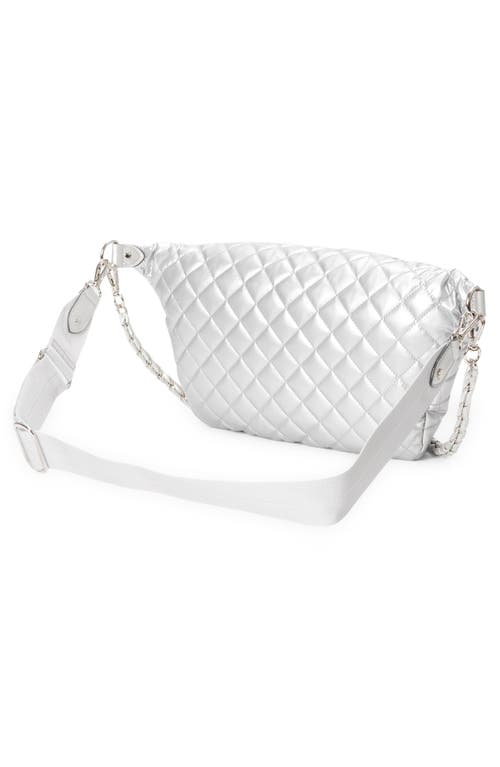 Shop Mz Wallace Crossbody Belt Bag In Matte Silver