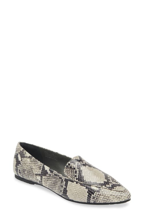 Shop Chocolat Blu Ace Pointed Toe Loafer In Black-white Embossed Snake