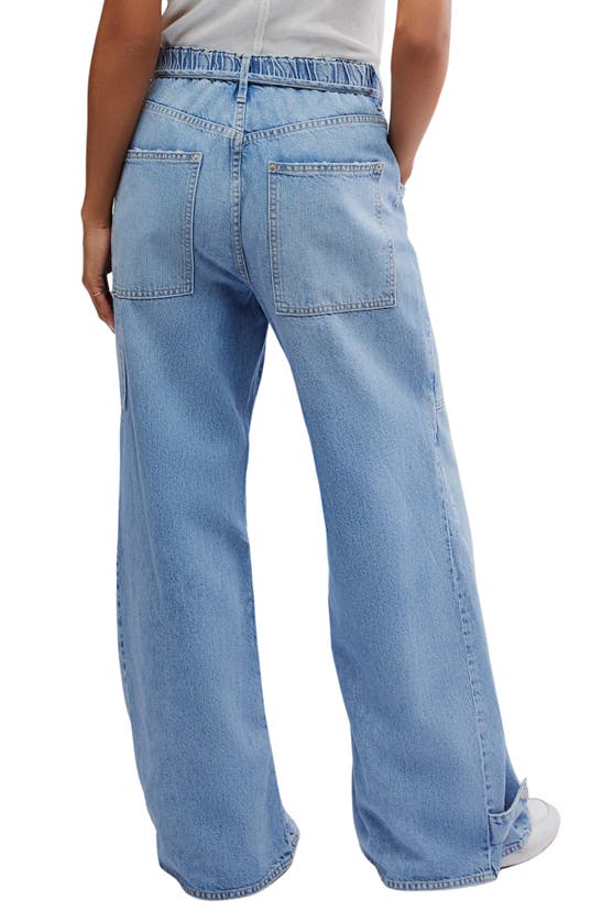 Shop Free People Curvy Outlaw Wide Leg Cargo Jeans In Drizzle