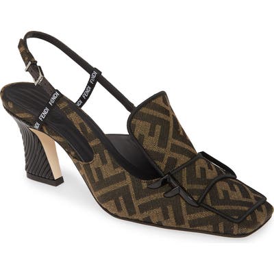 Fendi Ffreedom Ff Slingback Loafer Pump, Black