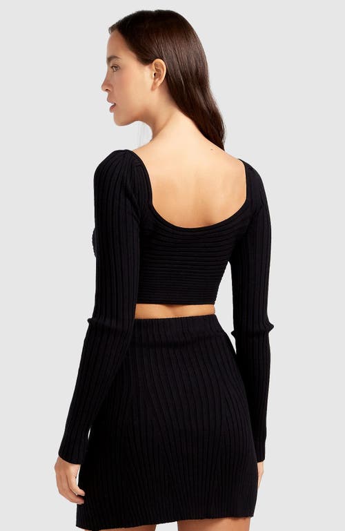 Belle & Bloom Forget Me Not Knit Crop In Black