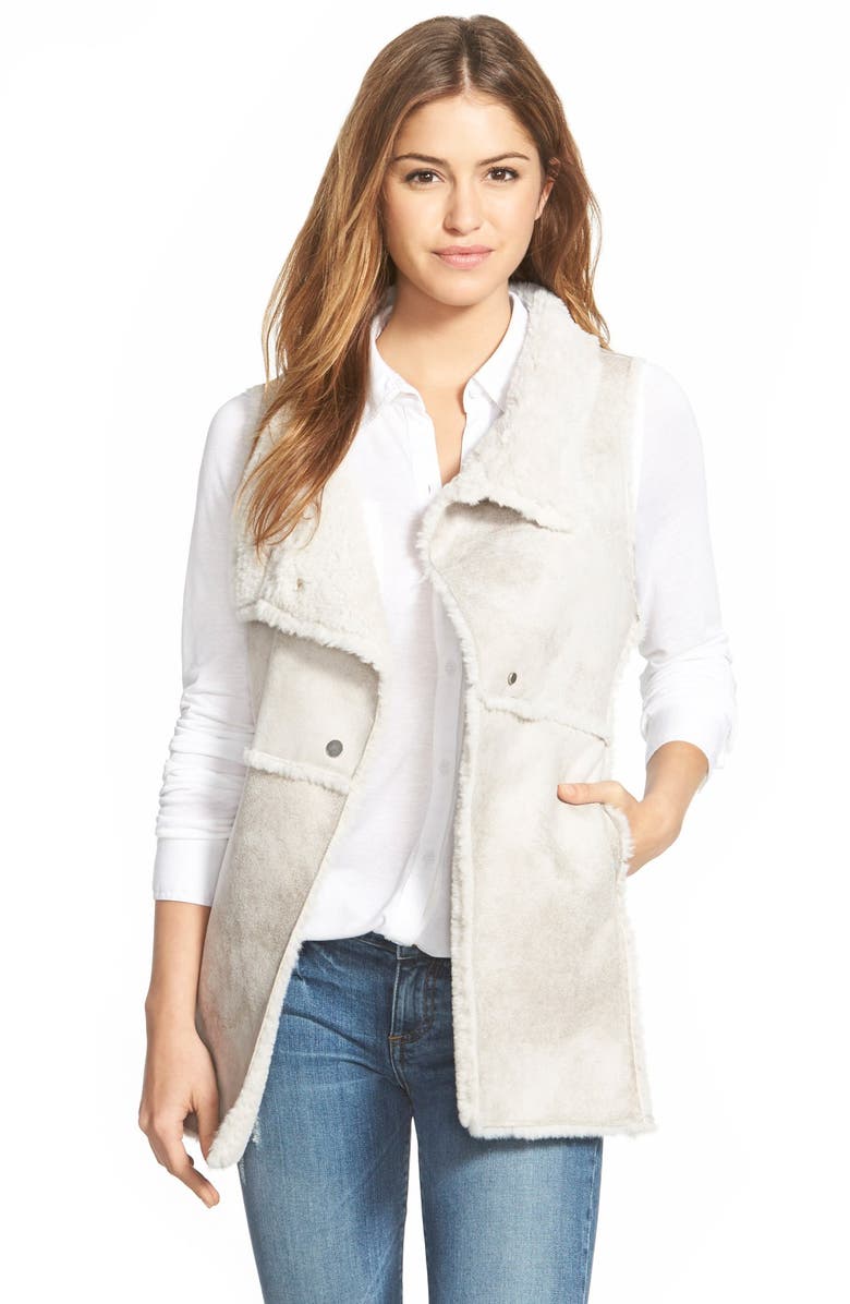 Dylan Long Raw Edge Faux Shearling Vest | Nordstrom