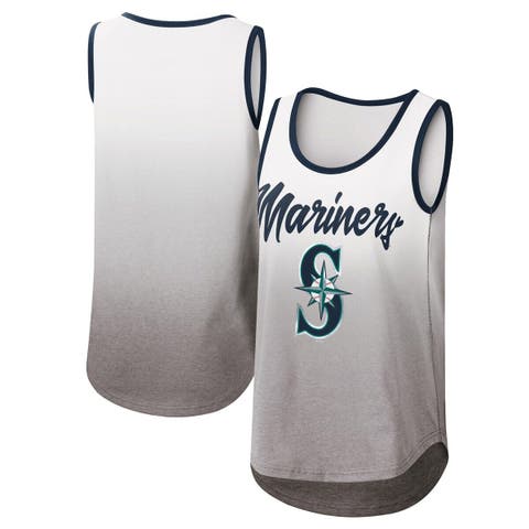 Women's G-III 4Her by Carl Banks White Seattle Mariners Dot Print V-Neck Fitted T-Shirt Size: Extra Small