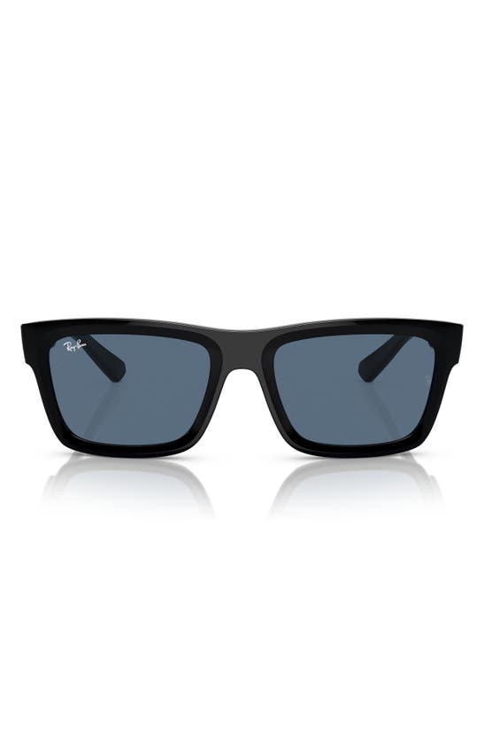 Shop Ray Ban Ray-ban Warren 57mm Rectangular Sunglasses In Black Blue