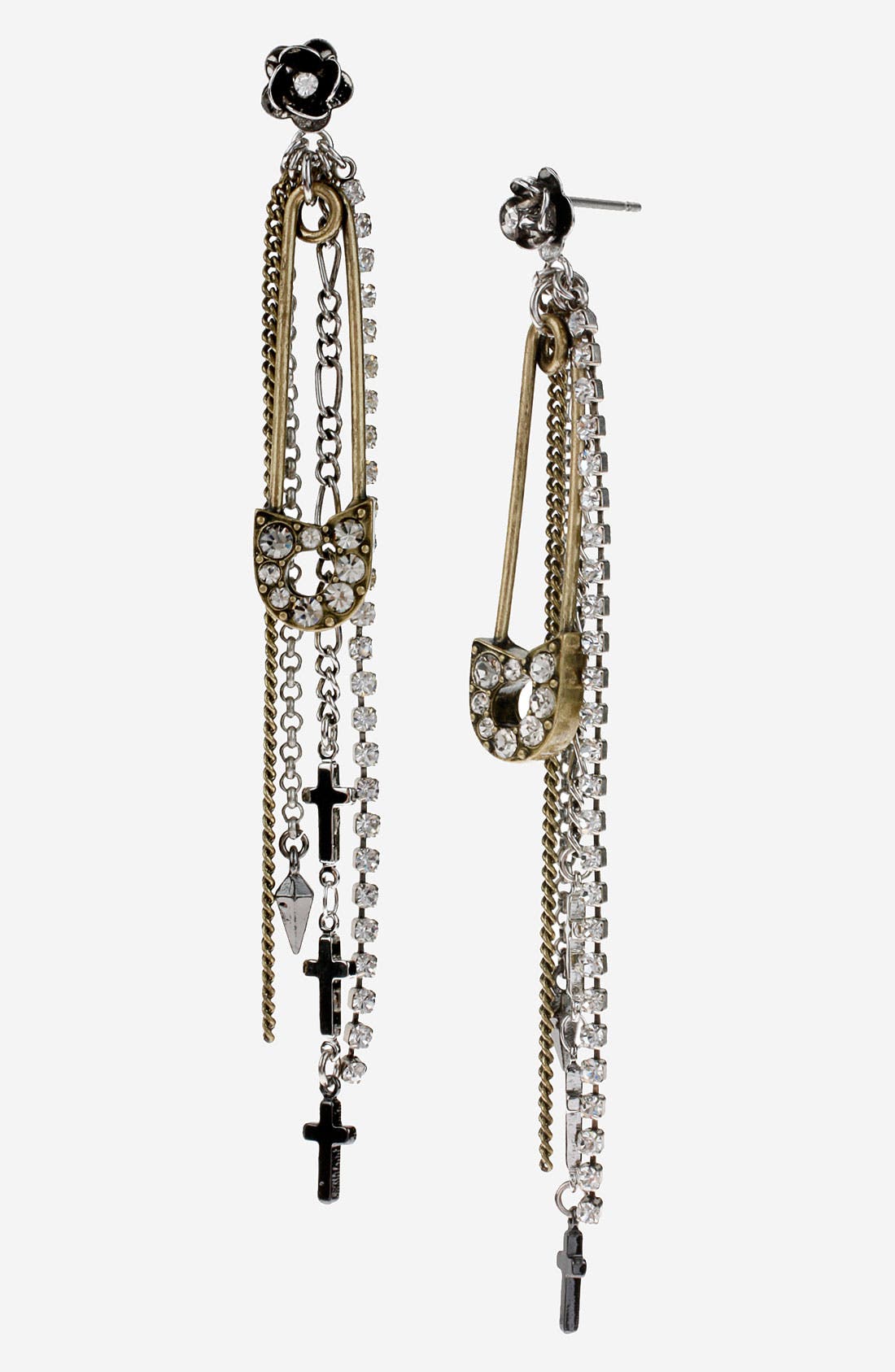 Betsey Johnson 'Black Label' Linear Safety Pin Earrings Nordstrom