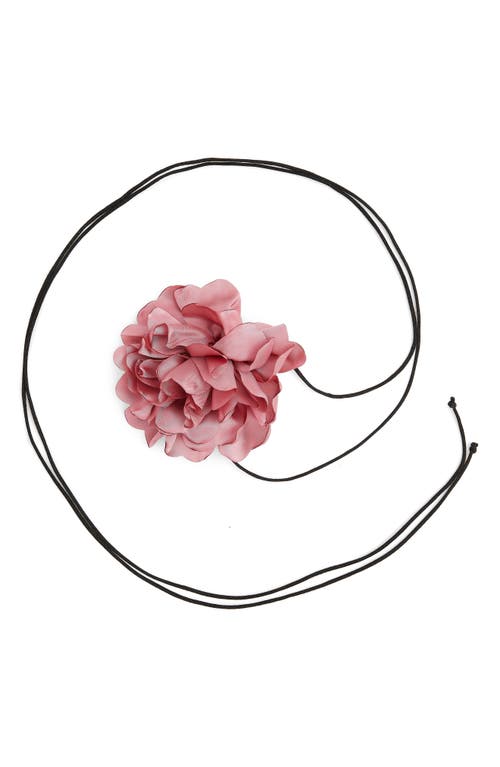Petit Moments Rosa Flower Tie Necklace in Pink at Nordstrom