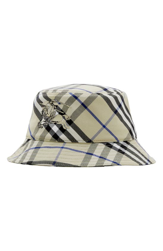 Shop Burberry Ekd Check Twill Bucket Hat In Lichen