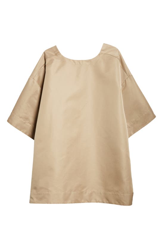Puppets And Puppets Sculpt Oversize Satin Tunic In Khaki