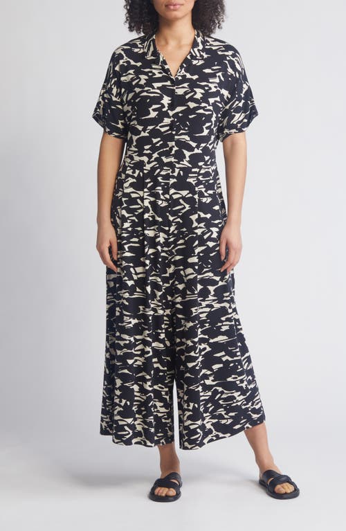 Masai Copenhagen Nydia Abstract Print Jumpsuit Black at Nordstrom,