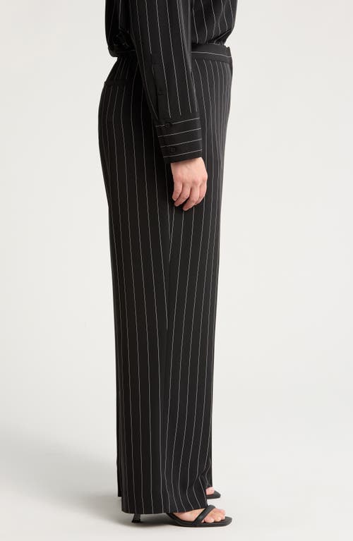 Shop Nordstrom Stripe Stretch Twill Pants In Black Penelope Pinstripe