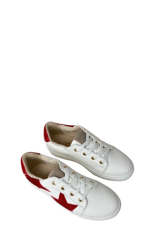 Yosi Samra Kids' Miss Harper Sneaker in Red Glitter 