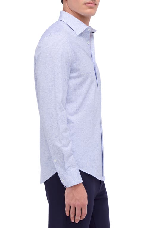 Shop Bugatchi James Ooohcotton® Heathered Button-up Shirt In Cobalt