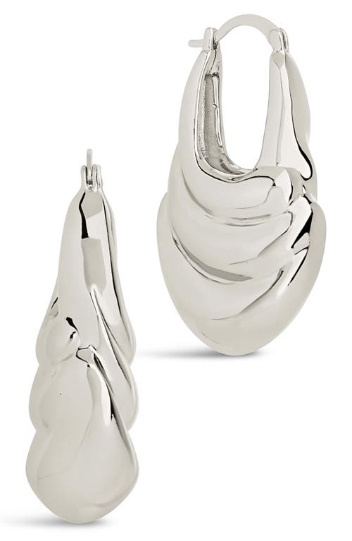 Sterling Forever Manon Hoop Earrings in Silver at Nordstrom