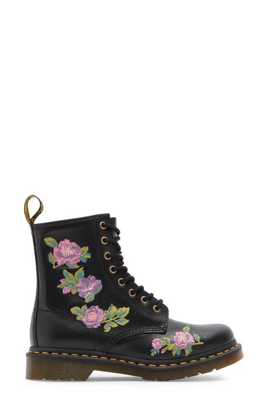 Dr. Martens' Dr. Martens 1460 Vonda Ii Flower Embroidered Boot In Black