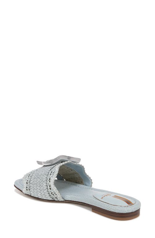 Shop Sam Edelman Bambi Raffia Buckle Slide Sandal In Robin Egg Blue Multi